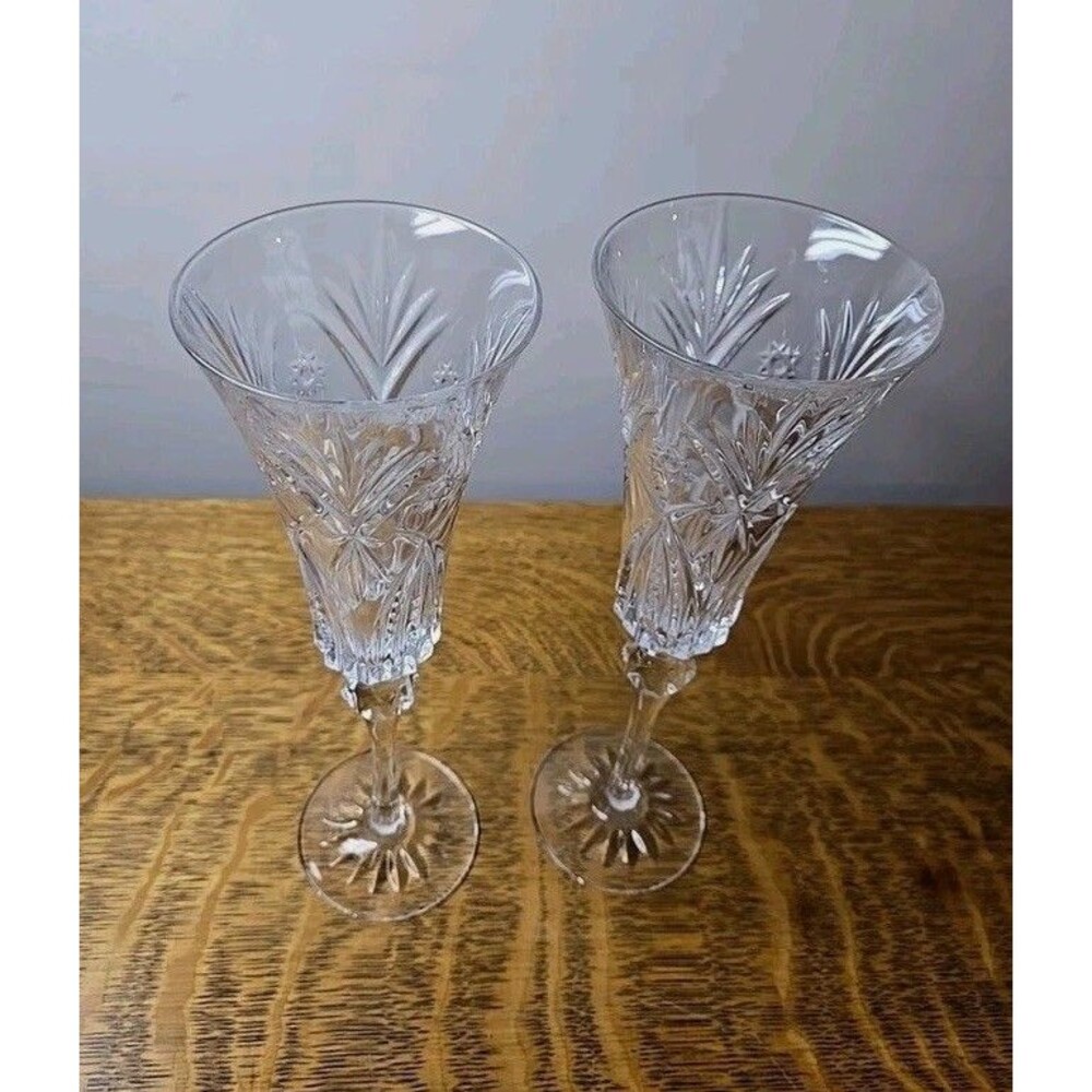 Cristal d'Arques VINCENNES Tall Champagne Flutes - Set of 2 -Quiet Luxury Artic